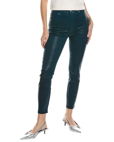 7 For All Mankind Coated Peacock High Waist Skinny Jean In Blue