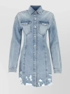 7 FOR ALL MANKIND COLLARED DENIM SHIRT DRESS WITH FLAP POCKETS