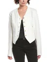 7 For All Mankind Collarless Jacket In White