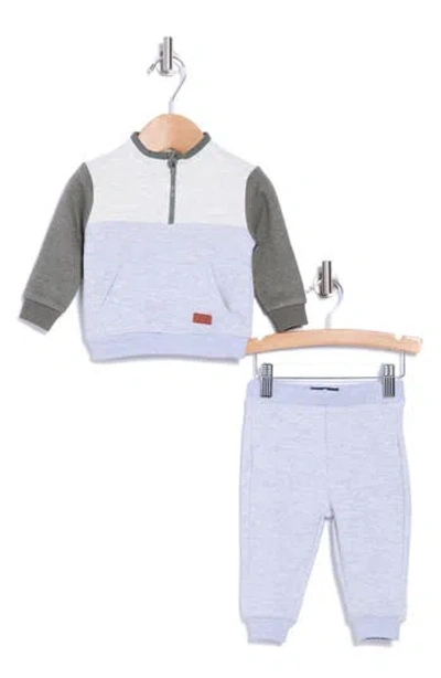 7 For All Mankind Babies'  Colorblock Sweatshirt & Joggers Set In White
