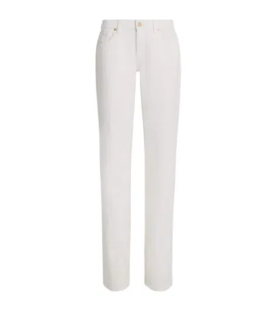 7 For All Mankind Comfort Fabric Low Straight Jeans In White