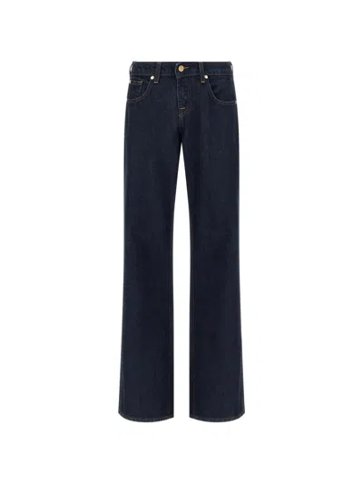 7 For All Mankind Low Rise Jeans Belt Loops Back Pockets In Blue