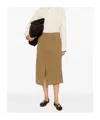 7 For All Mankind Contrast-stitching Midi Skirt