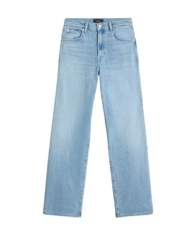 7 For All Mankind Contrast-panelled Denim Jeans In Blue