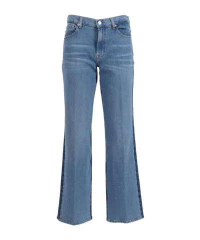 7 For All Mankind Contrast-panels Straight-leg Jeans In Multi