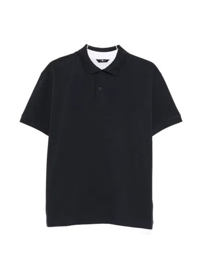 7 For All Mankind Contrast-trim Polo Shirt In Black