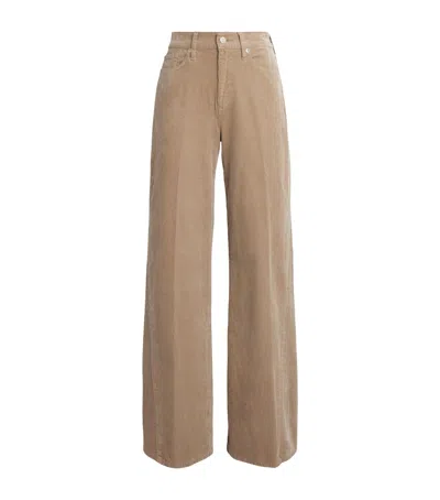 7 For All Mankind Corduroy Lotta Wide-leg Trousers In Brown