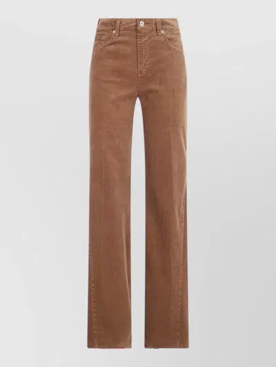 7 For All Mankind Lotta Corduroy-effect Trousers In Brown