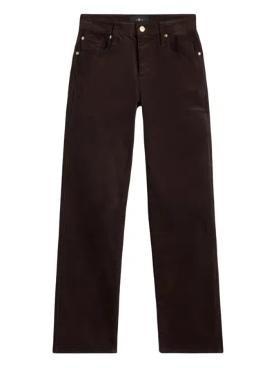 7 For All Mankind Corduroy-texture Jeans In Brown