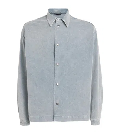 7 For All Mankind Cotton-blend Corduroy Shirt In Blue