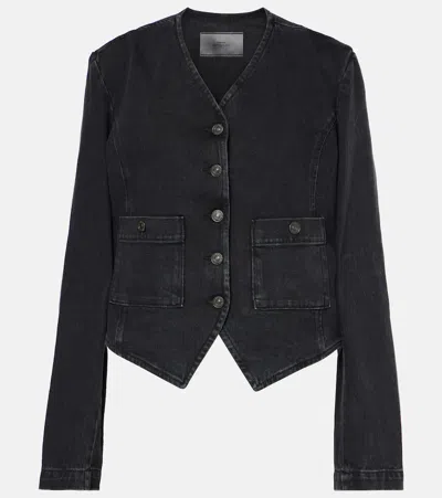 7 For All Mankind Cotton Jacket In Black