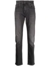 7 For All Mankind Classic Straight-leg Grey Jeans With Faded Finish In Gray