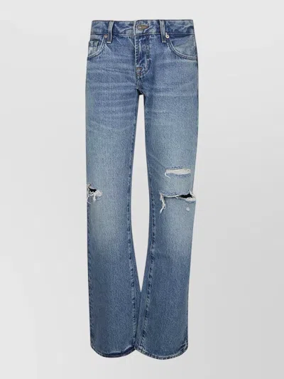 7 For All Mankind Cotton Low-rise Relaxed-fit Straight-leg Jeans In Blue
