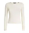 7 For All Mankind Cotton-lyocell Long-sleeve T-shirt In Ivory