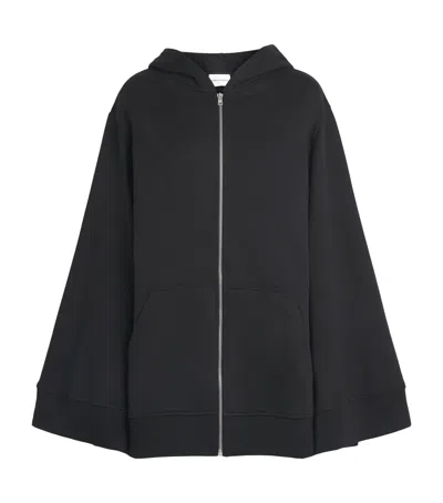 7 For All Mankind Cotton Oversized Zip-up Hoodie In Black