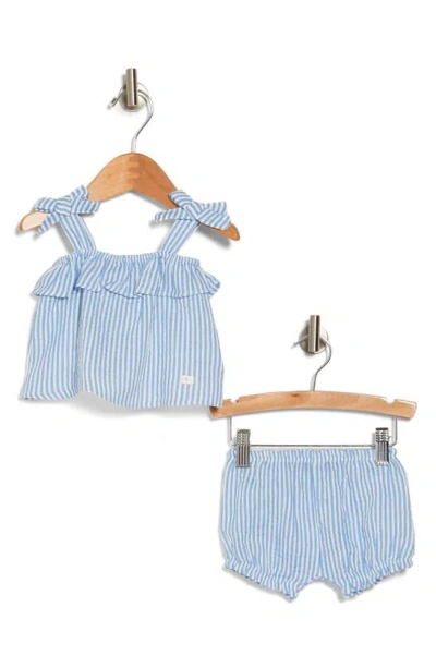 7 For All Mankind Babies' Cotton Seersucker Tank & Shorts Set In Blue