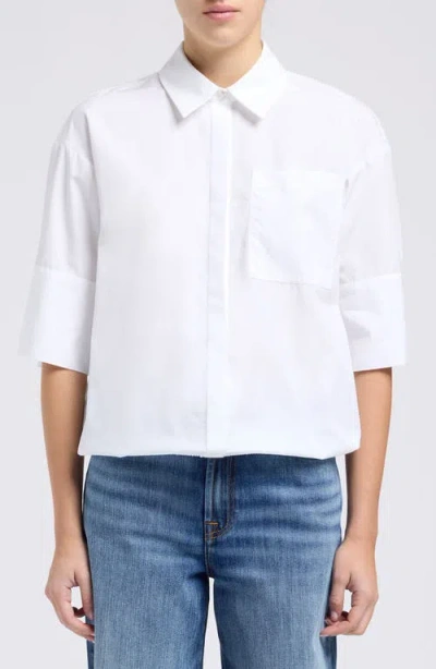 7 For All Mankind Cotton Shirt In White