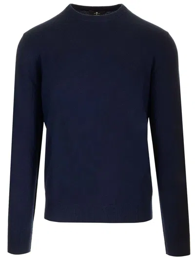 7 For All Mankind Crew Neck Knit Cashmere In Blue