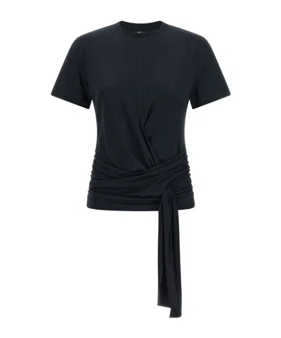 7 For All Mankind Crew-neck T-shirt In Black