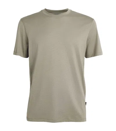 7 For All Mankind Crew-neck T-shirt In Green
