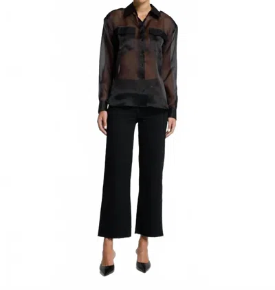 7 For All Mankind Alexa High Rise Ankle Length Jeans In Black