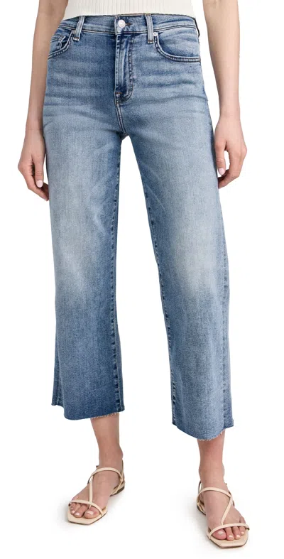 7 For All Mankind Cropped Alexa Raw Cut Hem Jeans Heidi
