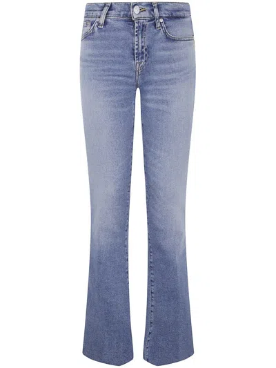 7 For All Mankind Cropped "alexa Sea" Level With Raw Cut