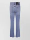 7 For All Mankind Cropped "alexa Sea" Level With Raw Cut In Blue