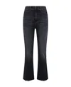 7 For All Mankind Cropped Denim Jeans In Black