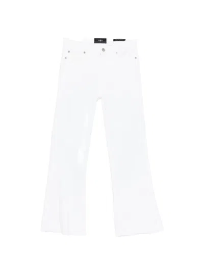 7 For All Mankind Cropped Dojo Soleil With Raw Cut In White