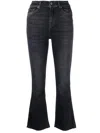7 For All Mankind Cropped Flared Jeans In Black