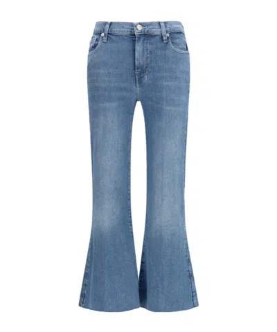 7 For All Mankind Cropped Flared Jeans In Blue
