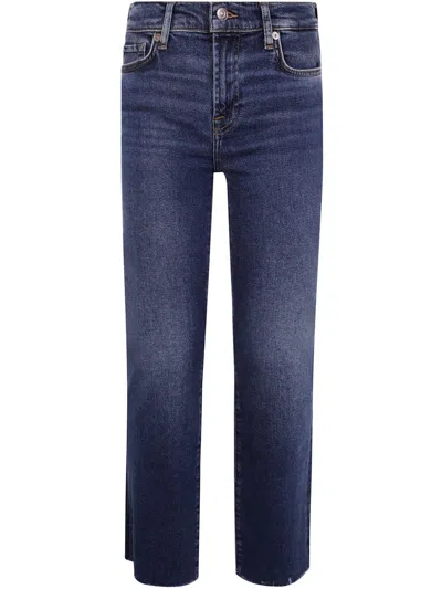 7 For All Mankind Cropped Jeans In Blue