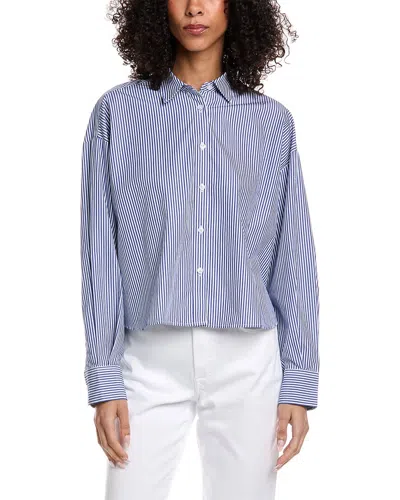 7 For All Mankind Cropped Shirt In Blue
