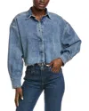 7 For All Mankind Cropped Shirt In Blue