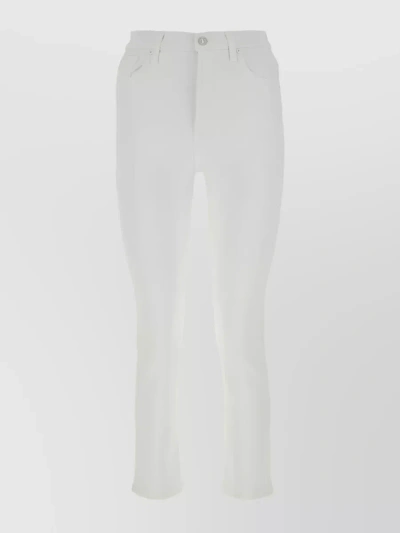 7 For All Mankind Cropped Slim-fit Denim Jeans In White