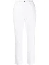 7 For All Mankind Cropped Slim-fit Jeans In Weiss
