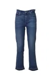 7 For All Mankind Cropped Straight-leg Jeans In Blue