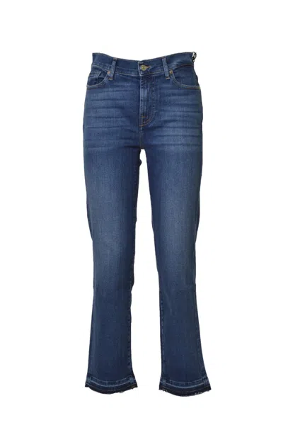 7 For All Mankind Cropped Straight-leg Jeans In Blue