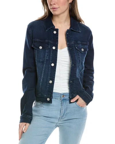 7 For All Mankind Cropped Trucker Jacket In Blue