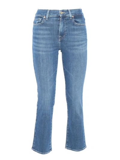 7 For All Mankind Cropped Women's Jeans. In Blue