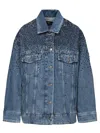 7 FOR ALL MANKIND CRYSTALS OVERSIZED BLUE DENIM JACKET
