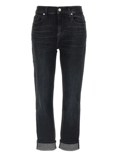 7 FOR ALL MANKIND CUFFED-HEM SKINNY JEANS