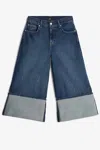 7 For All Mankind Culotte Radar With Wide Cuff In Blue