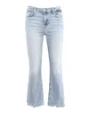 7 For All Mankind Daisy Ankle Boot Amuse Me With Worn Out Hem In Light Blue
