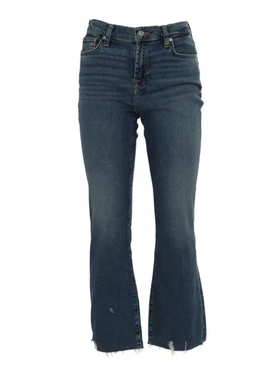 7 For All Mankind Daisy Ankle Boot Bay With Worn Out Hem In Blue