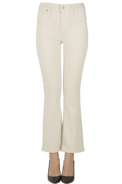 7 For All Mankind Daisy Ankle Boot Jeans In Multi