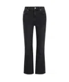 7 For All Mankind High-rise Cotton Denim Pants With Fringed Hem In Black