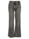 7 For All Mankind Low-rise Straight-leg Jeans In Gray