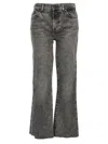 7 For All Mankind Low-rise Straight-leg Jeans In Gray